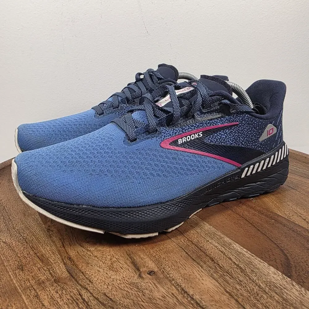 Brooks Launch 10 Peacoat Pink Glow Womens Blue Size 8 Running Shoes 1203981B441